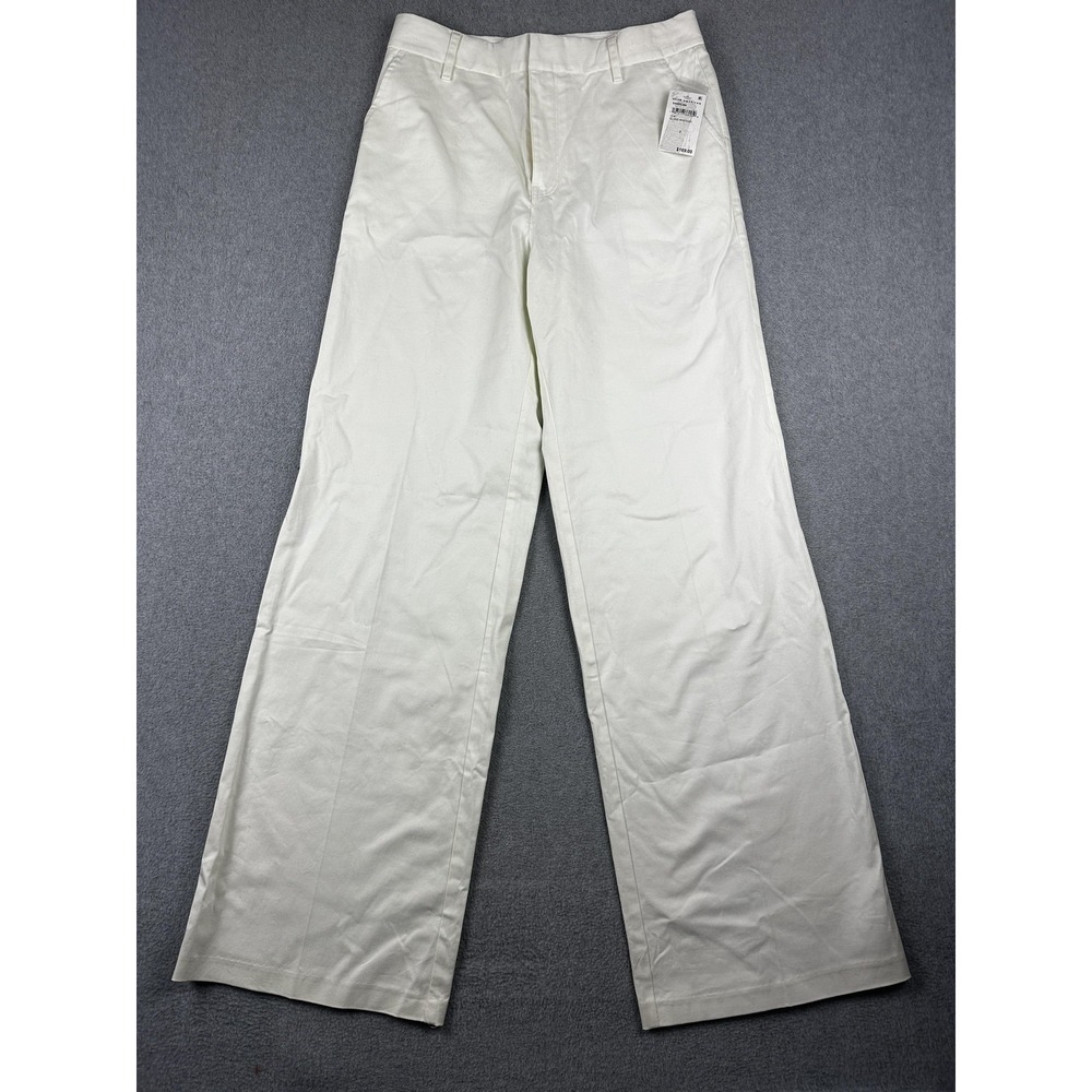 Good American Pants Womens 2 Cloud White High Rise Wide Leg Cotton Stretch READ